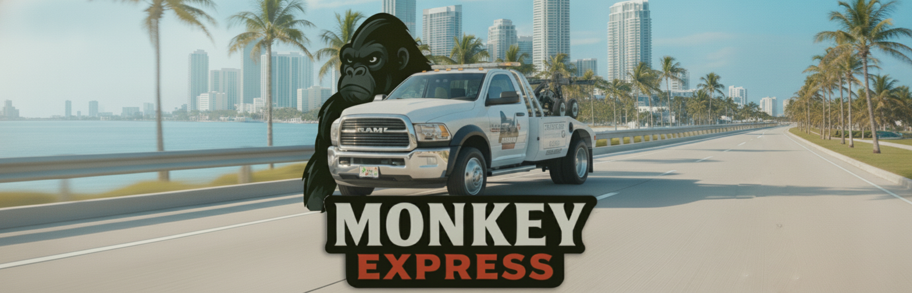 Monkey Express Towing Banner